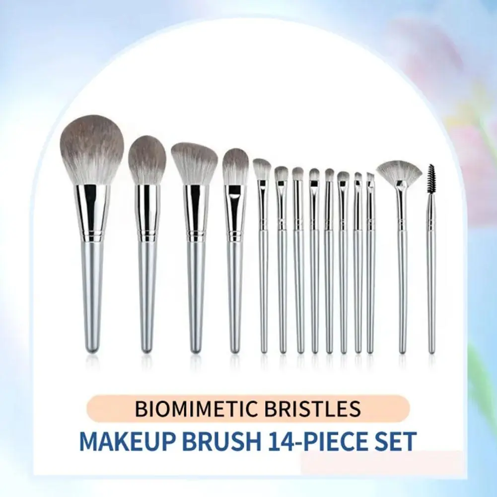 14pcs high quality fluffy soft large powder brush powder blusher brush repair brush multi-function beginner makeup brush tool