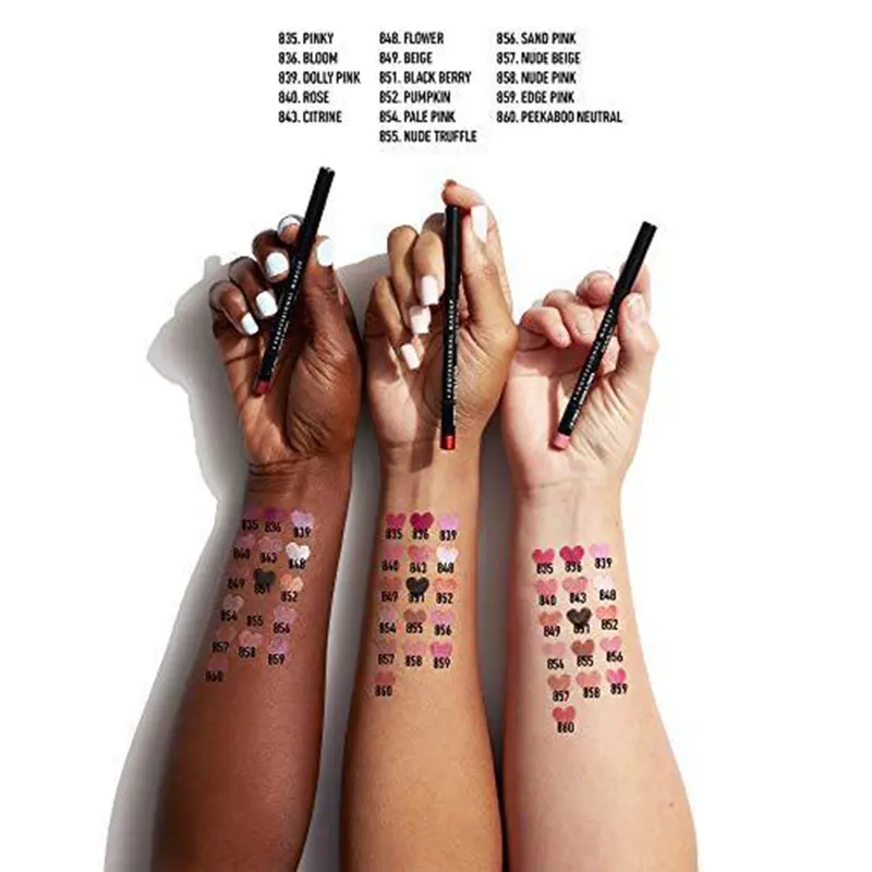 Slim Lip Pencil Nude Matte Brown Lipstick Long-lasting Waterproof Plumping Lip Stain Natural Brown Lipliner Makeup Professional