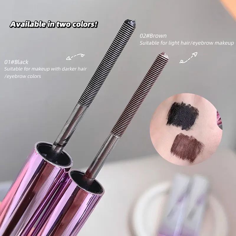 Slim Steel Tube Mascara Black Brown Long Curling Eyelash Extensions Styling Waterproof Silk Fiber Metal Iron Mascara Quick-dry