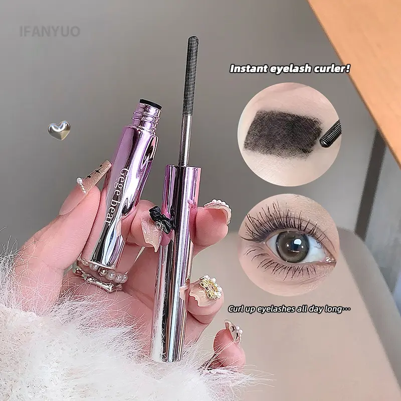 Slim Steel Tube Mascara Black Brown Long Curling Eyelash Extensions Styling Waterproof Silk Fiber Metal Iron Mascara Quick-dry