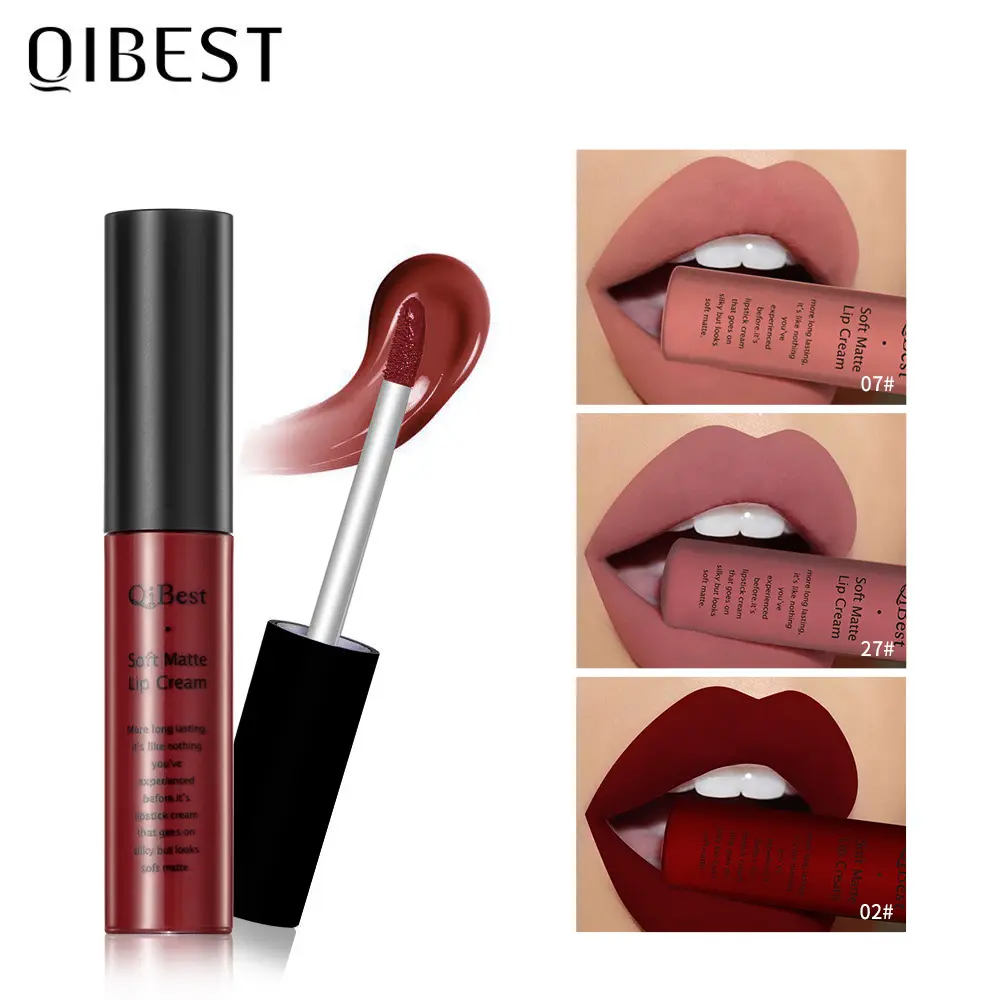 Matte matte lipstick with matte finish, long-lasting waterproof, non stick to cup, non fading lip gloss, liquid lipstick