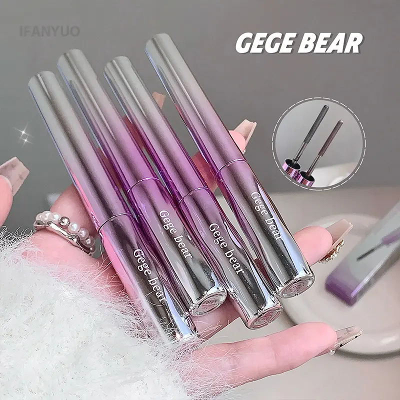 Slim Steel Tube Mascara Black Brown Long Curling Eyelash Extensions Styling Waterproof Silk Fiber Metal Iron Mascara Quick-dry