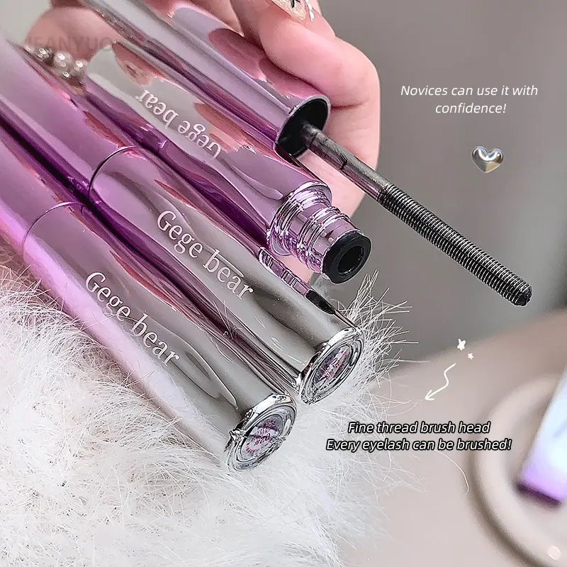 Slim Steel Tube Mascara Black Brown Long Curling Eyelash Extensions Styling Waterproof Silk Fiber Metal Iron Mascara Quick-dry