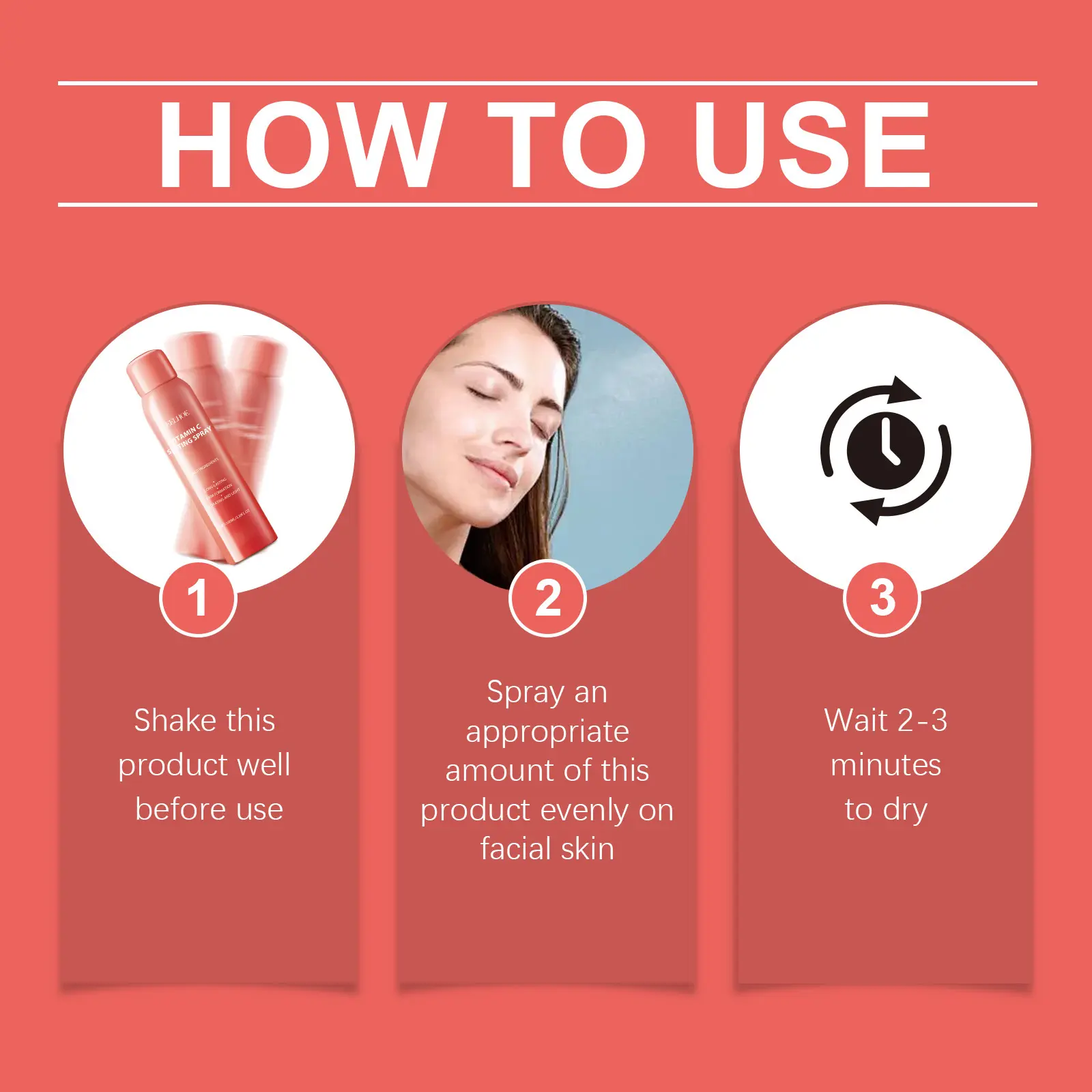 Vitamin C Setting Spray Waterproof Refreshing Makeup Fixer Oil Control Long Lasting Makeup Moisturizing Makeup Finishing Spray