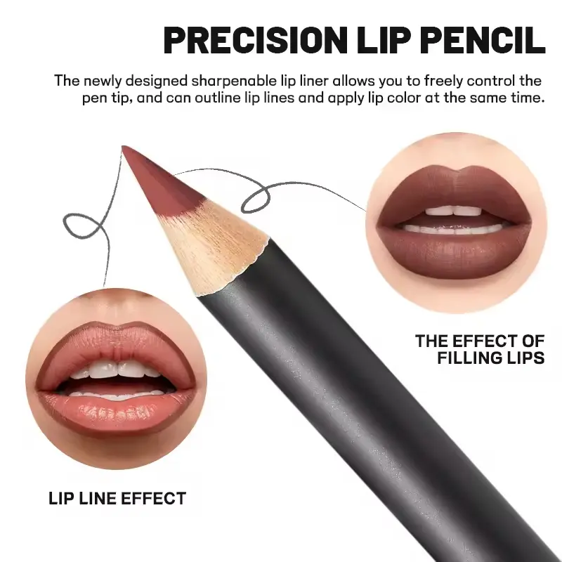 13 Colors Waterproof Nude Matte Lipliner Pencil Red Contour Tint Lipstick Long Lasting High Pigmented Lip Liner Lip Makeup Tool