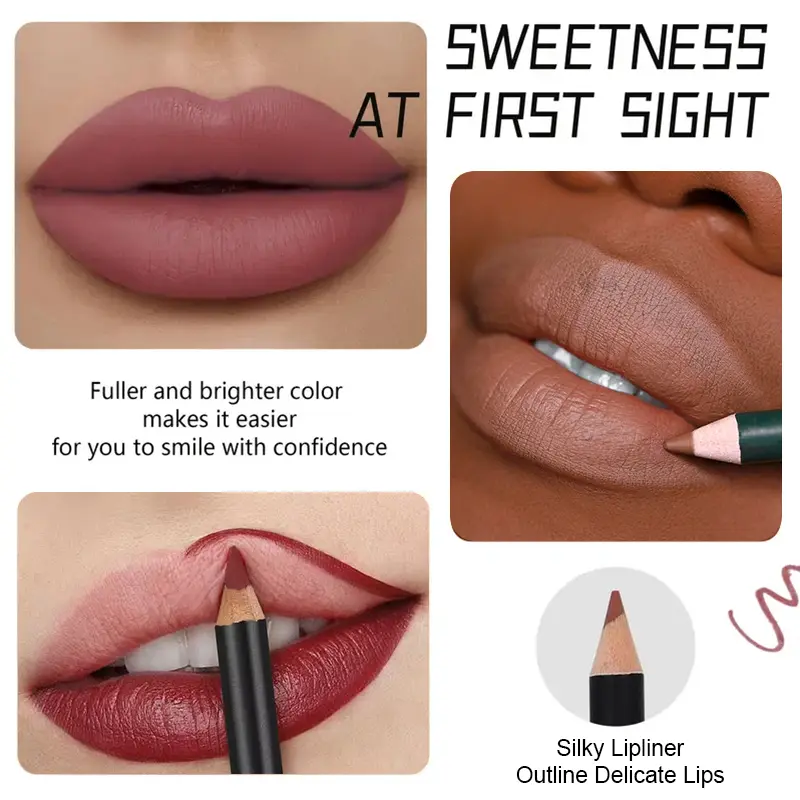 13 Colors Waterproof Nude Matte Lipliner Pencil Red Contour Tint Lipstick Long Lasting High Pigmented Lip Liner Lip Makeup Tool