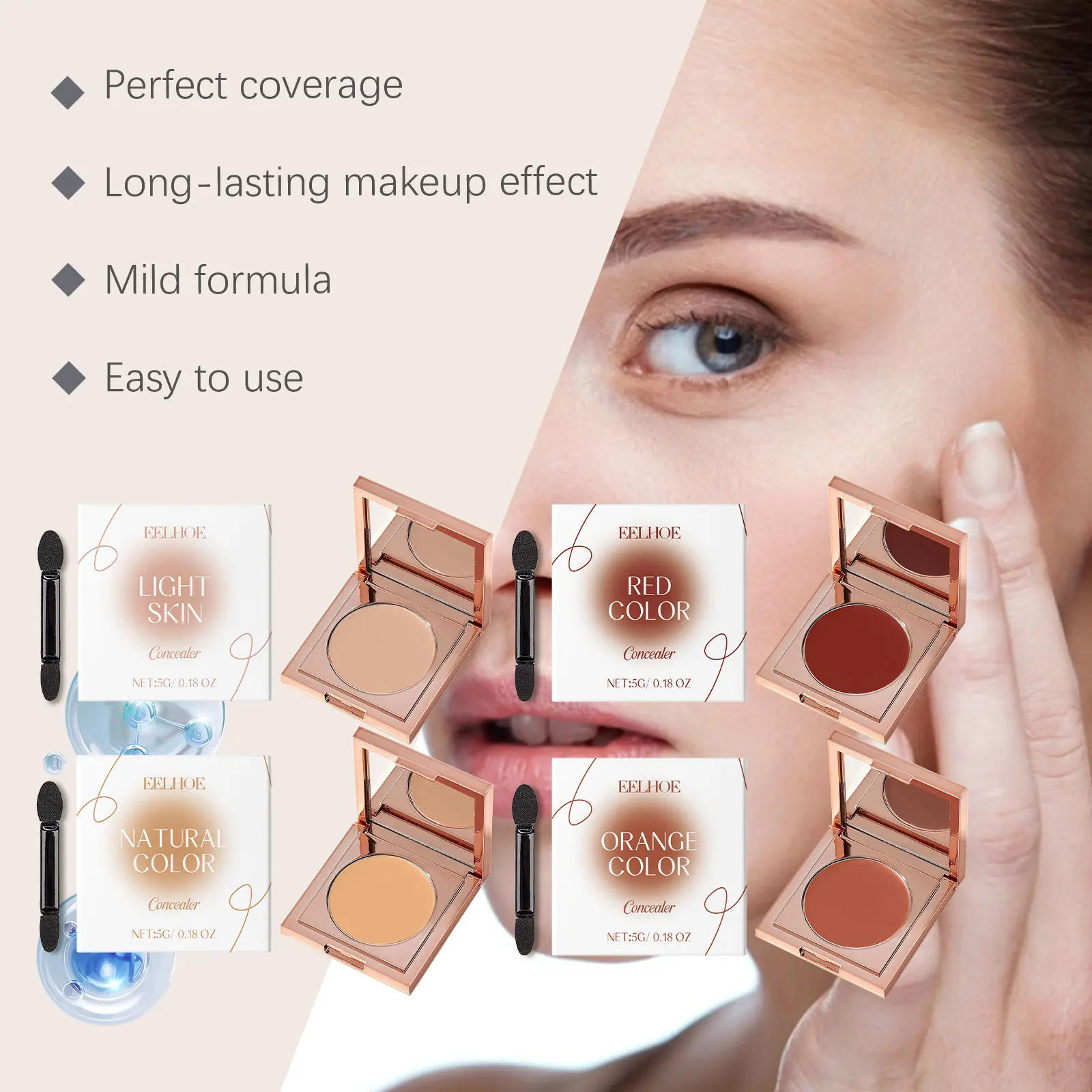 4 Color Concealer Cover Dark Circles Pores Brightening Tone up Creams Face Color Corrector Oil Control High Coverage Concealer