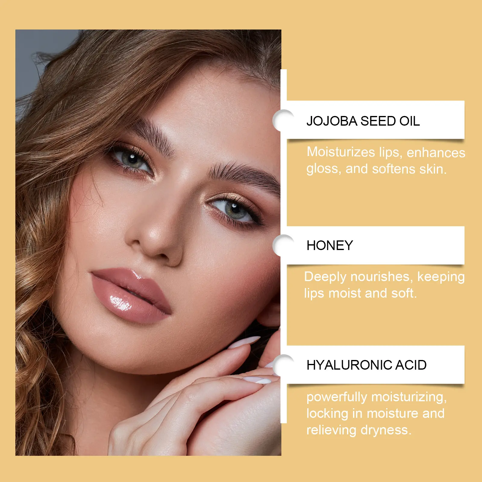 Natural Honey Scented Lip Oil Moisturizing Nourishing Treatment for Soft Smooth Lips Daily Hydration Gloss Lip Care Skin