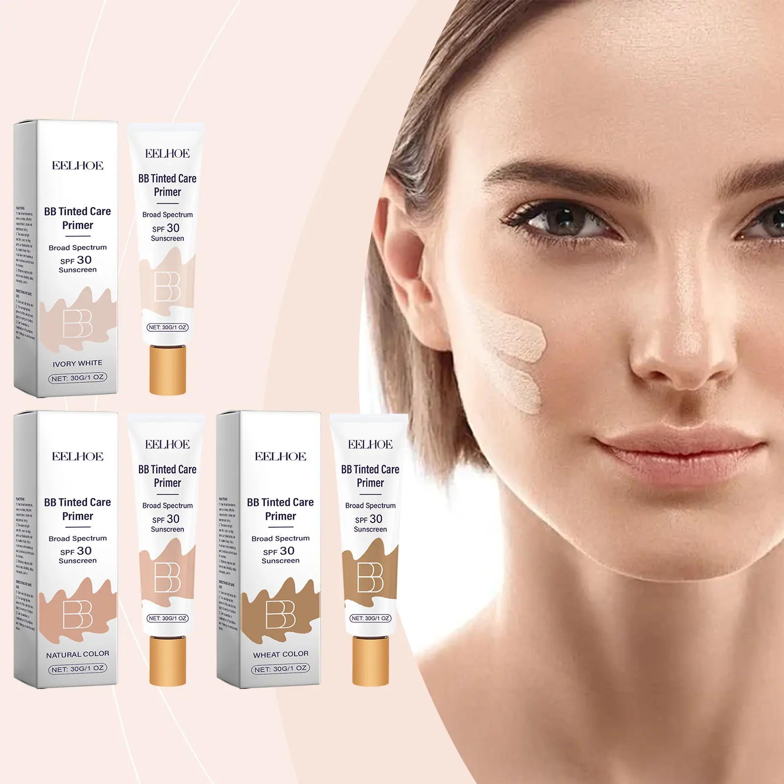 BB Face Primer Acne Pores Blemishes Coverage Moisturizing Sun block Brightening Skin Tone Up Cream BB Cream Foundation Concealer