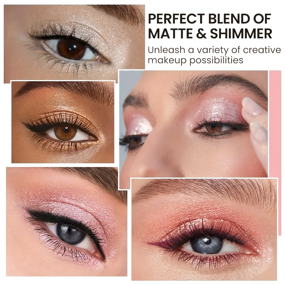 12-Color Eyeshadow & Blush Palette – Matte/Shimmer, Eye & Face Use, Contour, Highlight, Vegan, Certified, Unisex, Skin-Safe