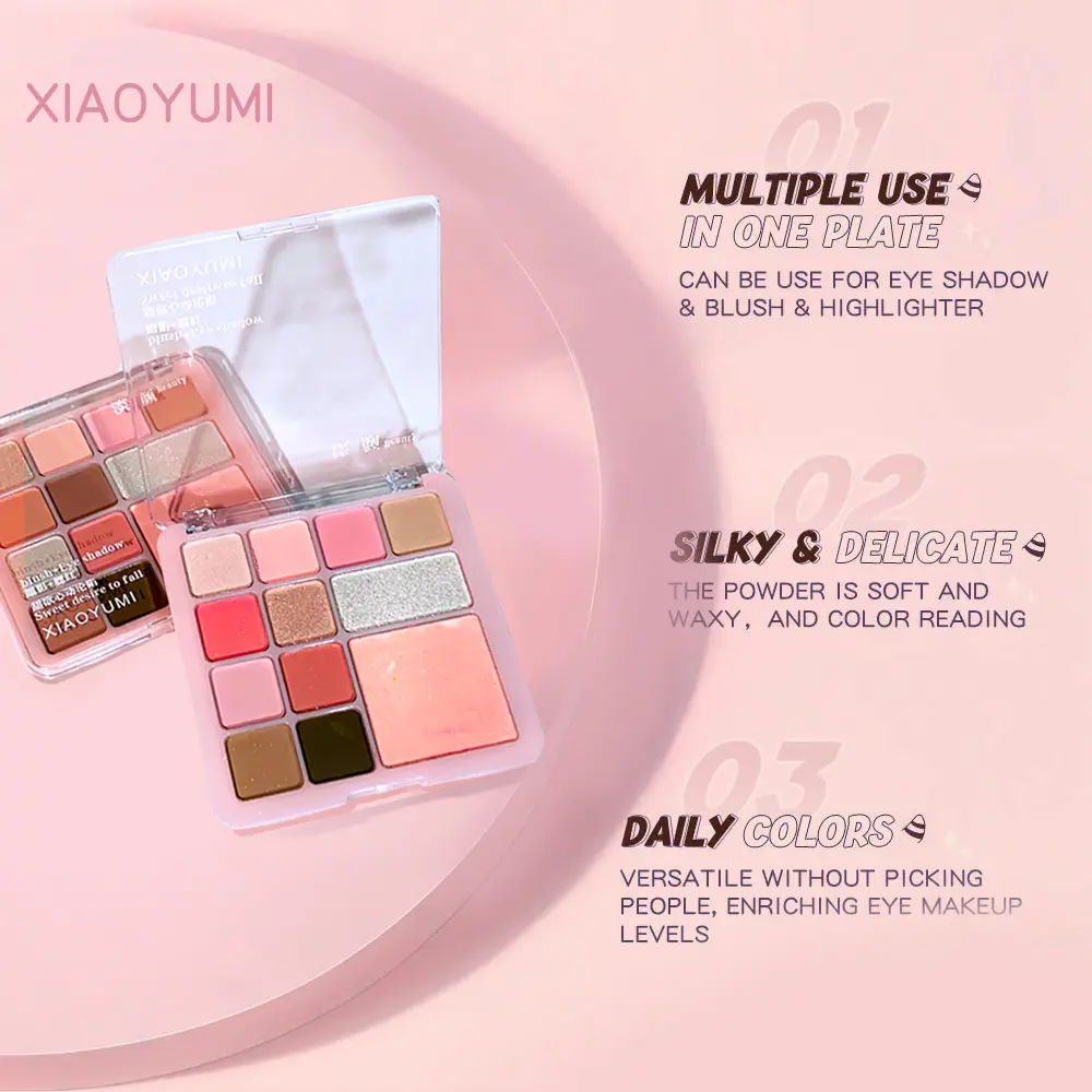 12-Color Eyeshadow & Blush Palette – Matte/Shimmer, Eye & Face Use, Contour, Highlight, Vegan, Certified, Unisex, Skin-Safe