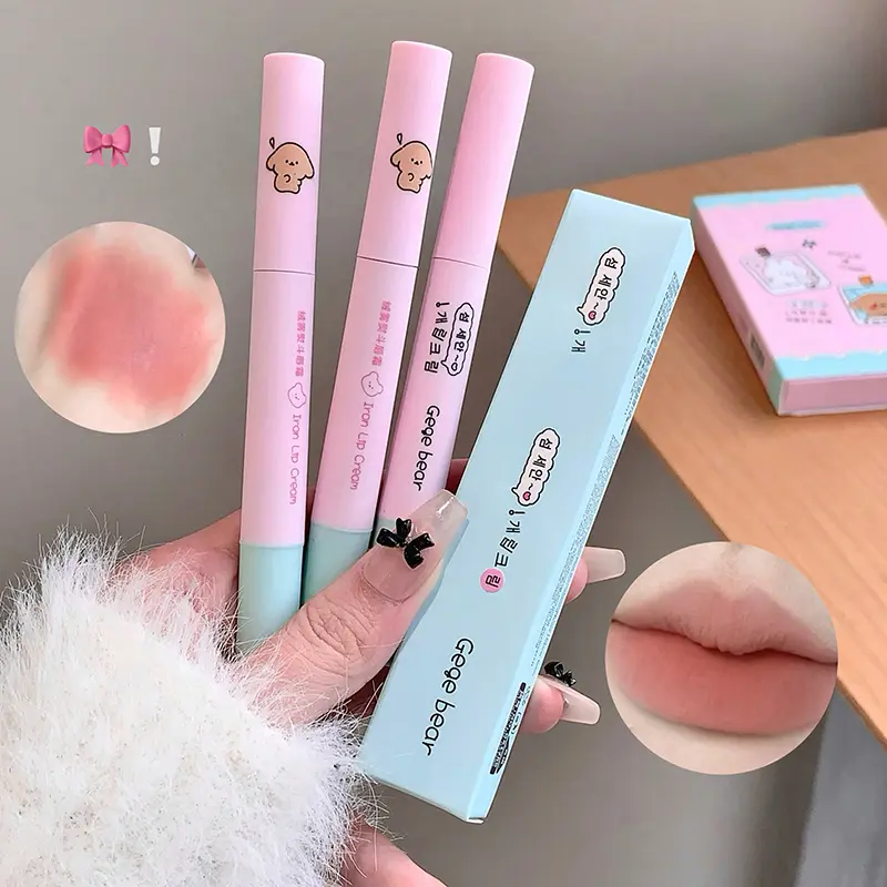 Velvet Iron Lip Cream Silky Matte Red Bean Paste Lip Mud Waterproof Lasting Lip Glaze Non-fading Liquid Lipstick Female Makeup