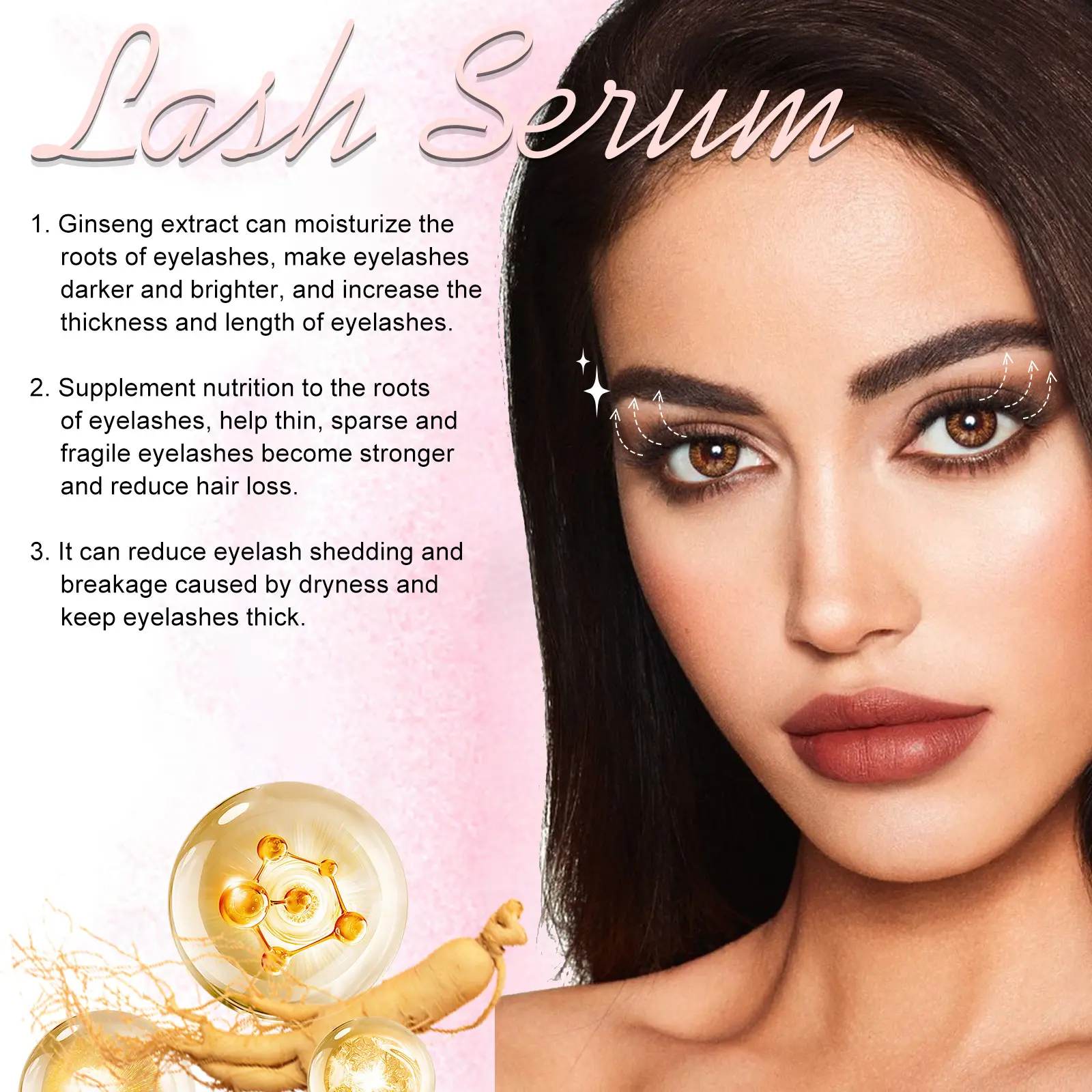 Eelhoe 3.5ml Eyelash Growth Serum Semi Permanent Curly Thick Eye Lash Longer Fuller Eyebrow Enhance Curling Eyelash Makeup Serum