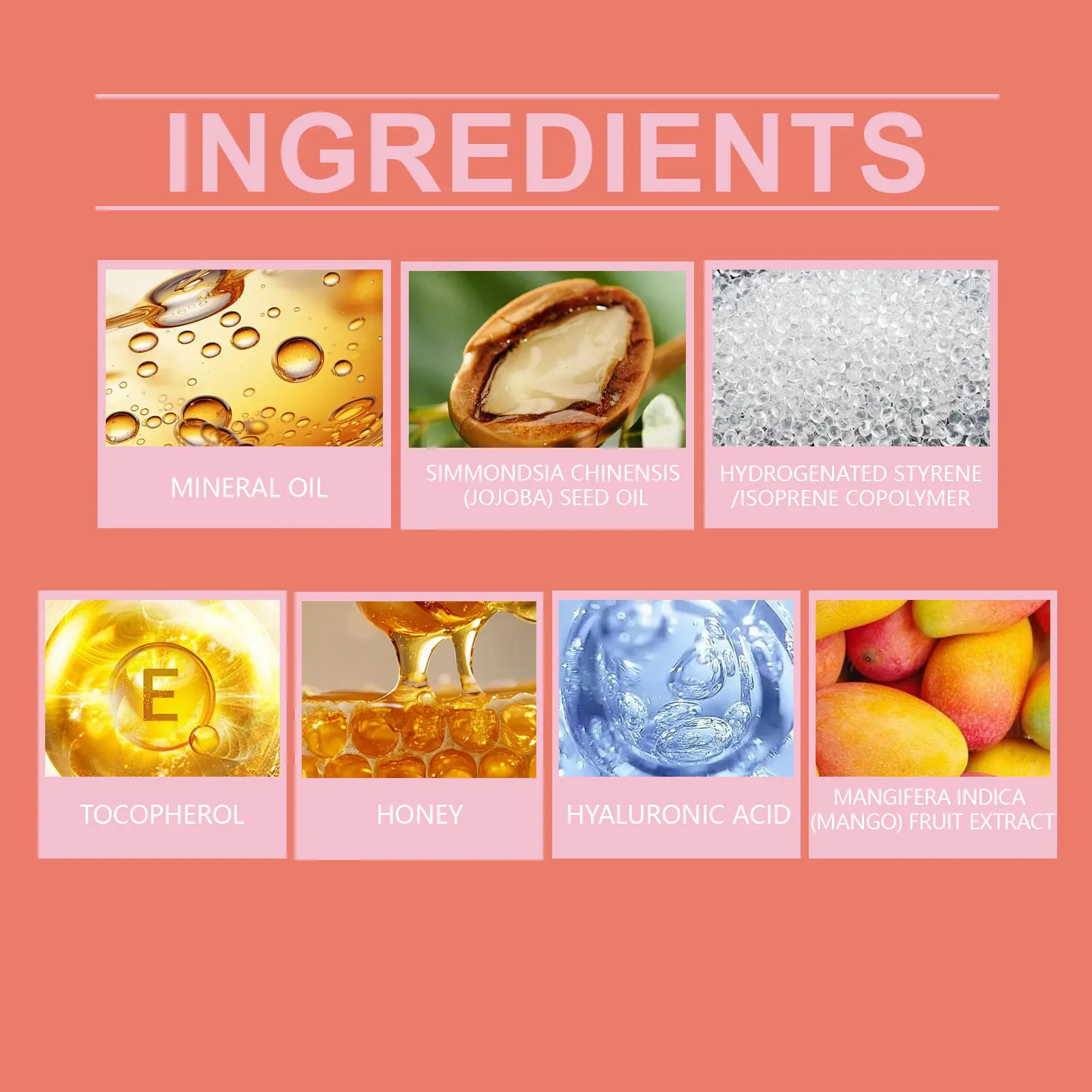 Mango Scented Lip Oil Gloss Daily Hydrating Nourishing Care for Shiny Soft Lips Non-Sticky Moisturizer Lip Care Skin Products