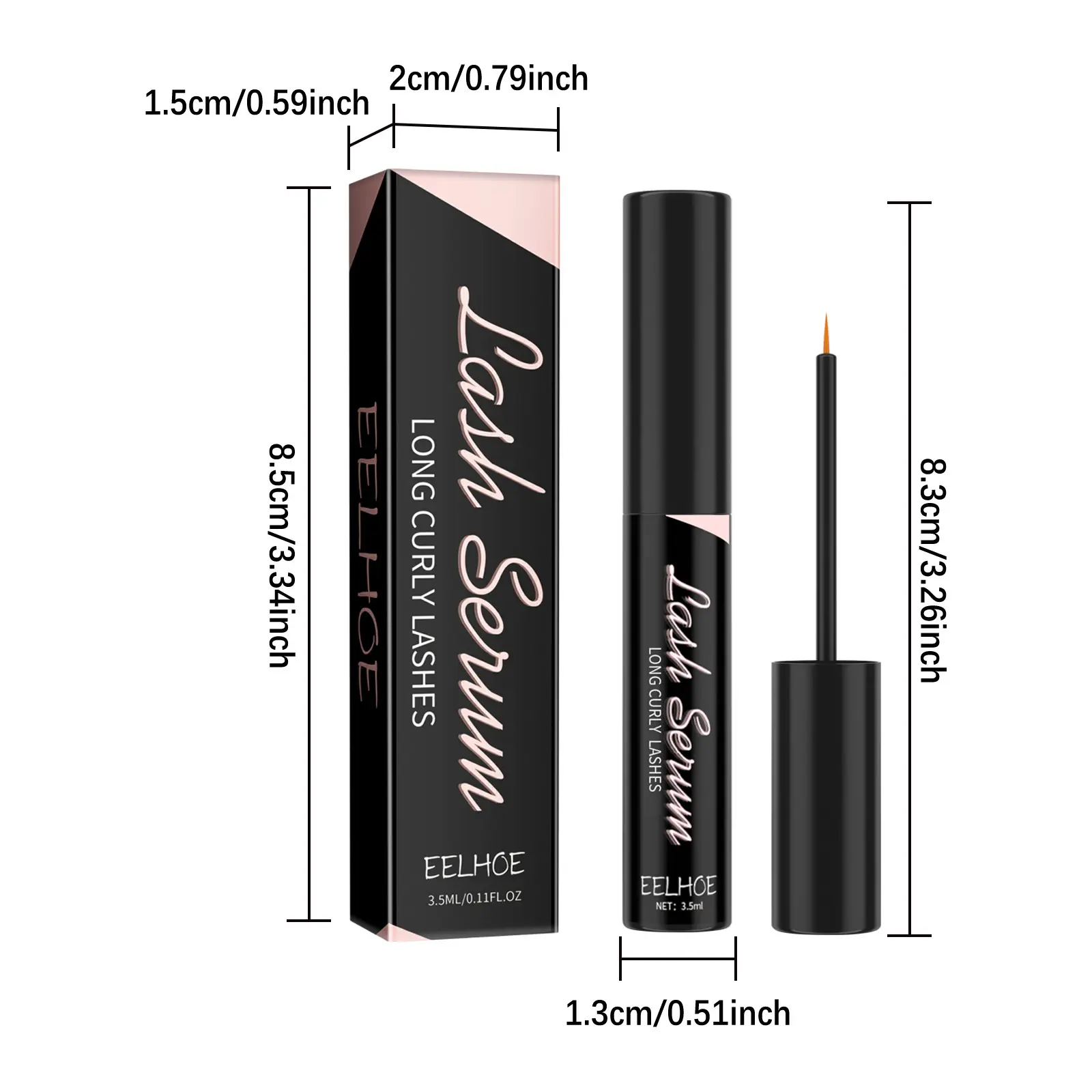 Eelhoe 3.5ml Eyelash Growth Serum Semi Permanent Curly Thick Eye Lash Longer Fuller Eyebrow Enhance Curling Eyelash Makeup Serum