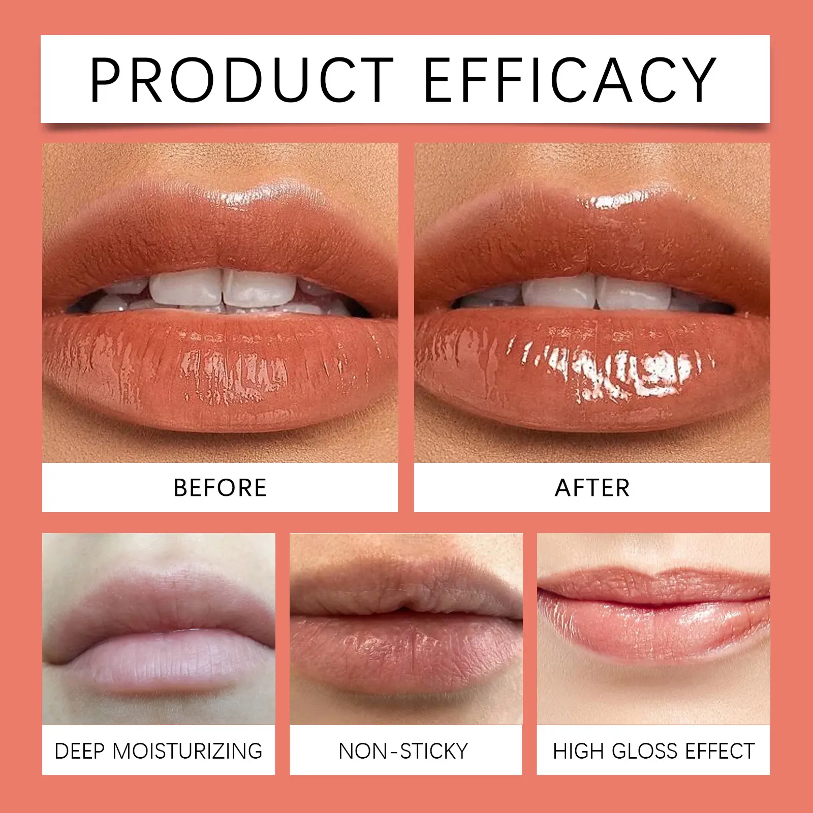 Mango Scented Lip Oil Gloss Daily Hydrating Nourishing Care for Shiny Soft Lips Non-Sticky Moisturizer Lip Care Skin Products