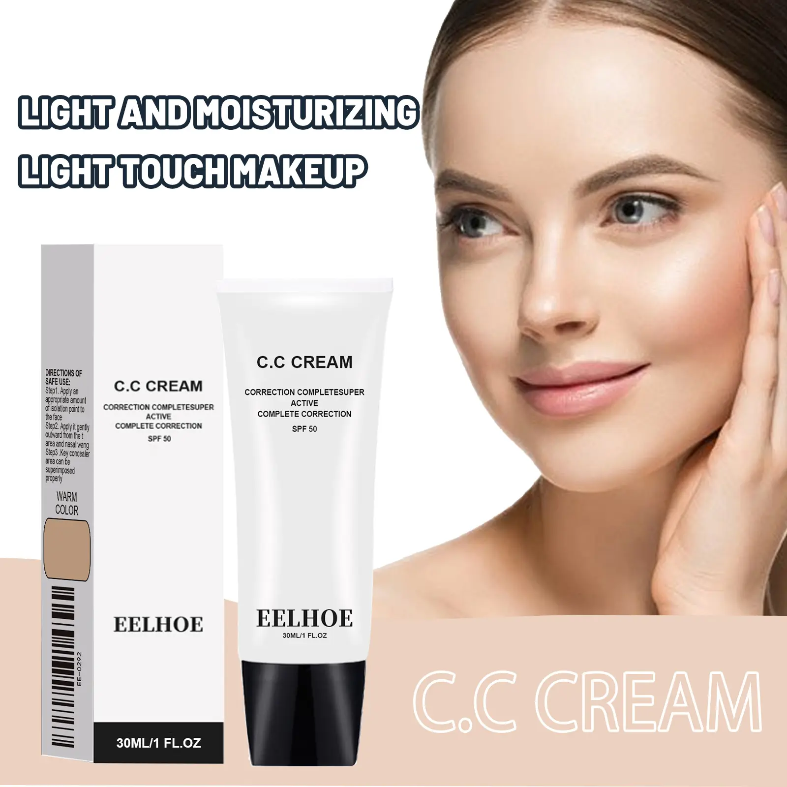 Eelhoe Makeup Base Cc Cream Foundation Waterproof Lasting Moisturizing Concealer Lighting Skin Brighten Matte Face Primer Cream