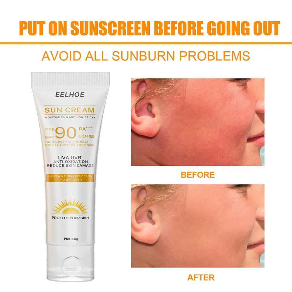 Whitening Sunscreen SPF90+ UV Protection Sun Screen Lsolation Moisturizing Brightening Face Body Arms Thighs Sunblock Skin Care