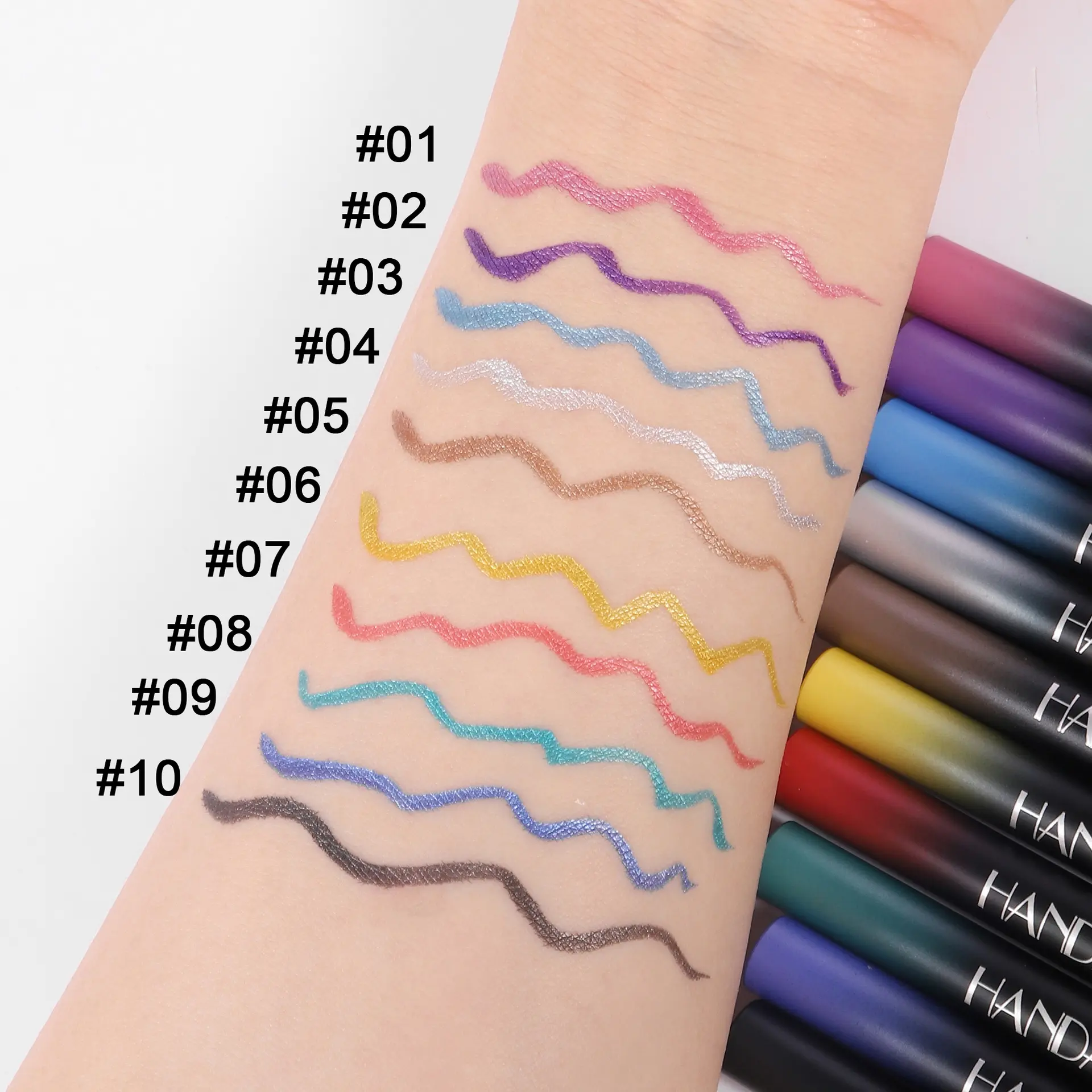 Metallic Gold Purple Liquid Eyeliner Pen High Gloss Eye Highlighting Waterproof Quick Dry Ultra-Fine Pearlescent Black Eye Line