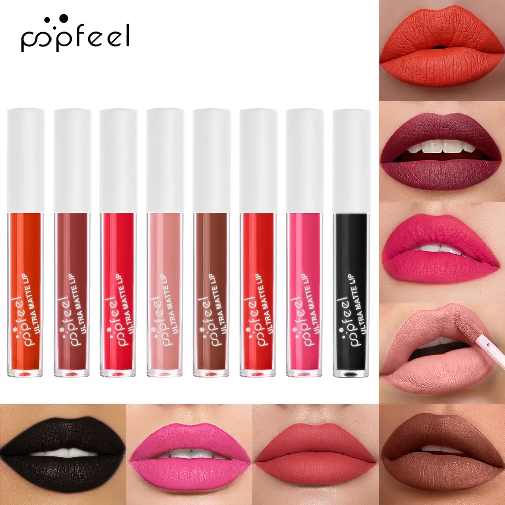 Punk Matte Black Liquid Lipstick Waterproof Long Lasting Party Lip Glaze Personality Velvet Nude Lip Tint Halloween Lip Makeup