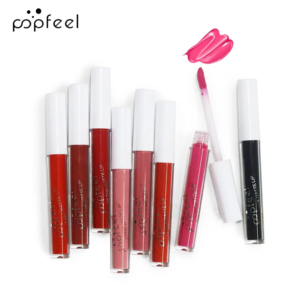 Punk Matte Black Liquid Lipstick Waterproof Long Lasting Party Lip Glaze Personality Velvet Nude Lip Tint Halloween Lip Makeup