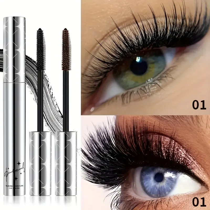 Eyelash Mascara Waterproof Thick Lengthening Mascara Curling Long Black/Brown Extension-Lashes Waterproof Volumizing Mascara