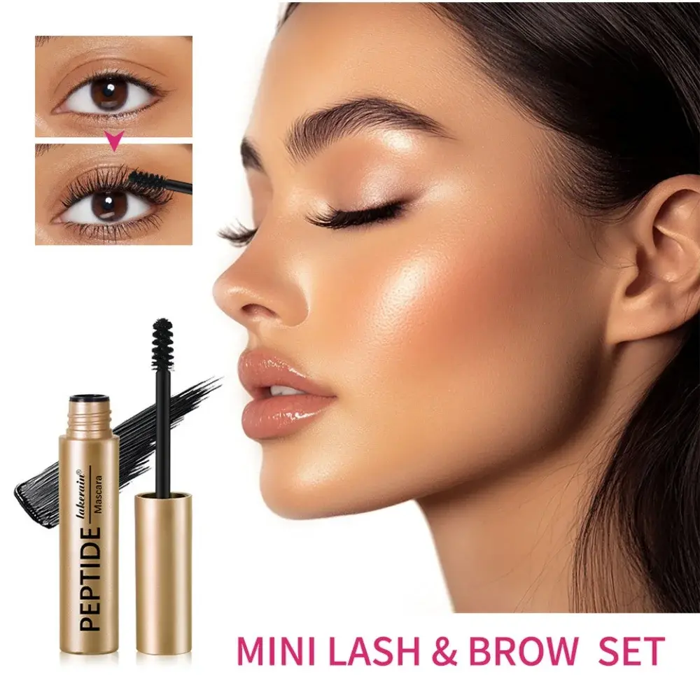 Eyebrow & Lash Growth Serum Peptide Mascara Enhancer Set - Fuller Thicker Nourished Lashes & Eyebrows Longer Eye Makeup Kit