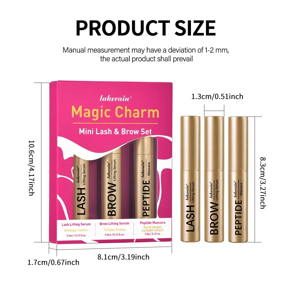 Eyebrow & Lash Growth Serum Peptide Mascara Enhancer Set - Fuller Thicker Nourished Lashes & Eyebrows Longer Eye Makeup Kit