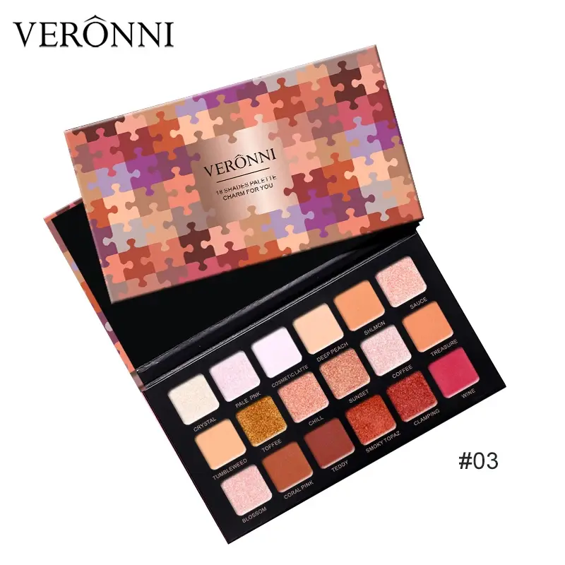18 Color Eye Shadow Plate Waterproof Pearlescent Matte Silkworm Brightening Glitter Earth Long-lasting Makeup