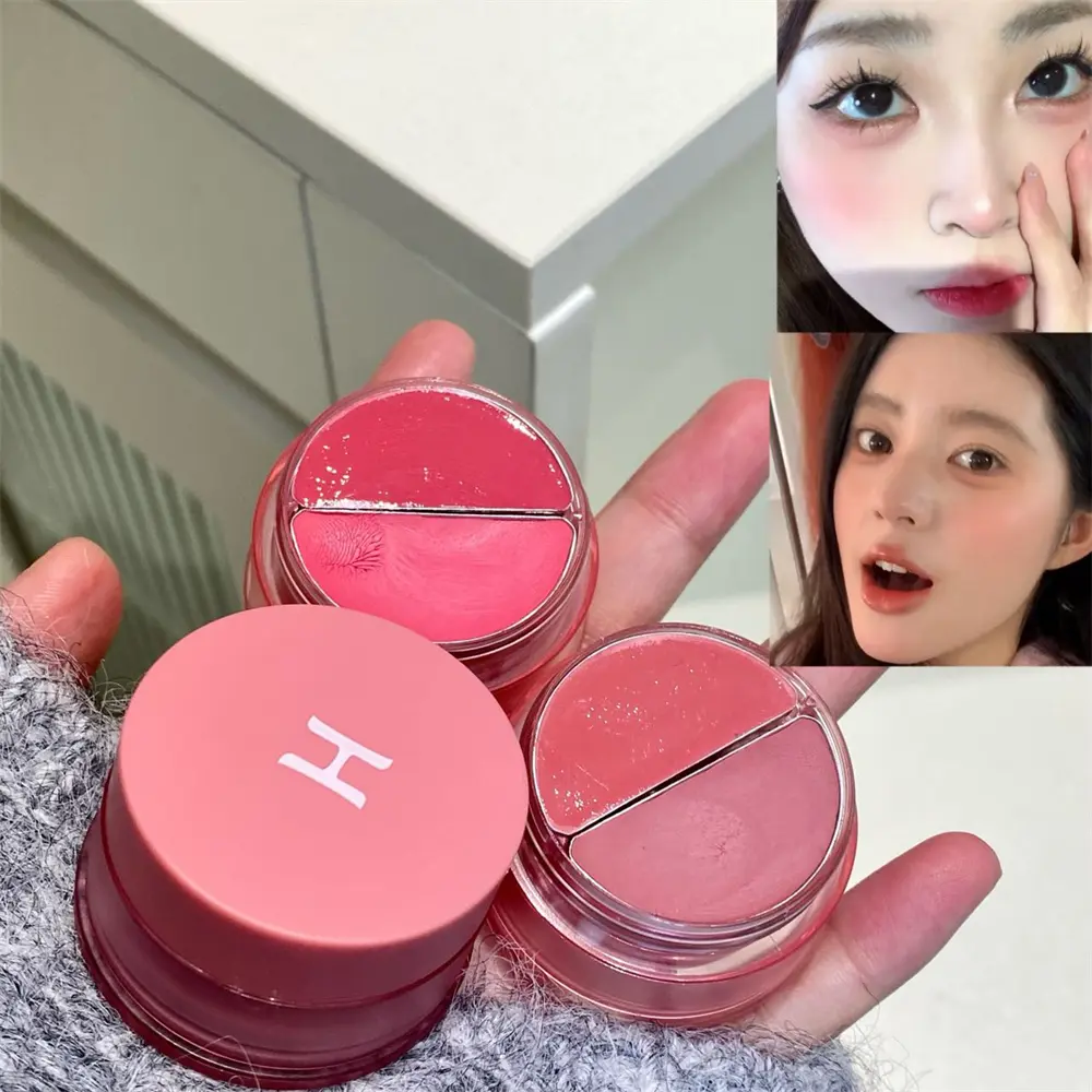 Multi-Use Dual Texture Lip Mud Volumizing Matte Lip Stain Long-Lasting Rich Soft Purple Gloss Rouge Natural Lips & Cheek Makeup
