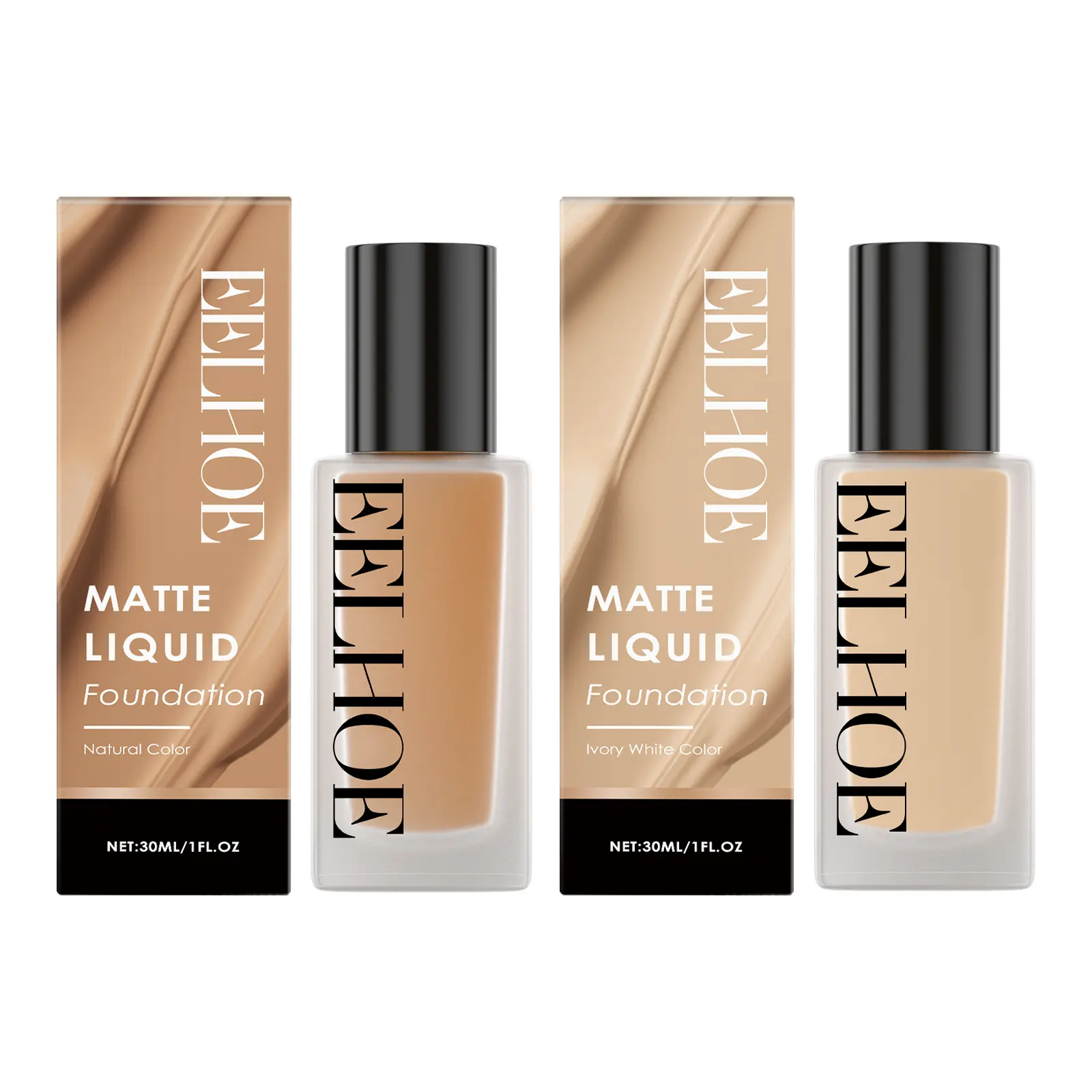 EELHOE Face Foundation Flawless Oil Control Waterproof Sweatproof Matte Finish High Coverage Makeup Base Liquid Foundation 30ml