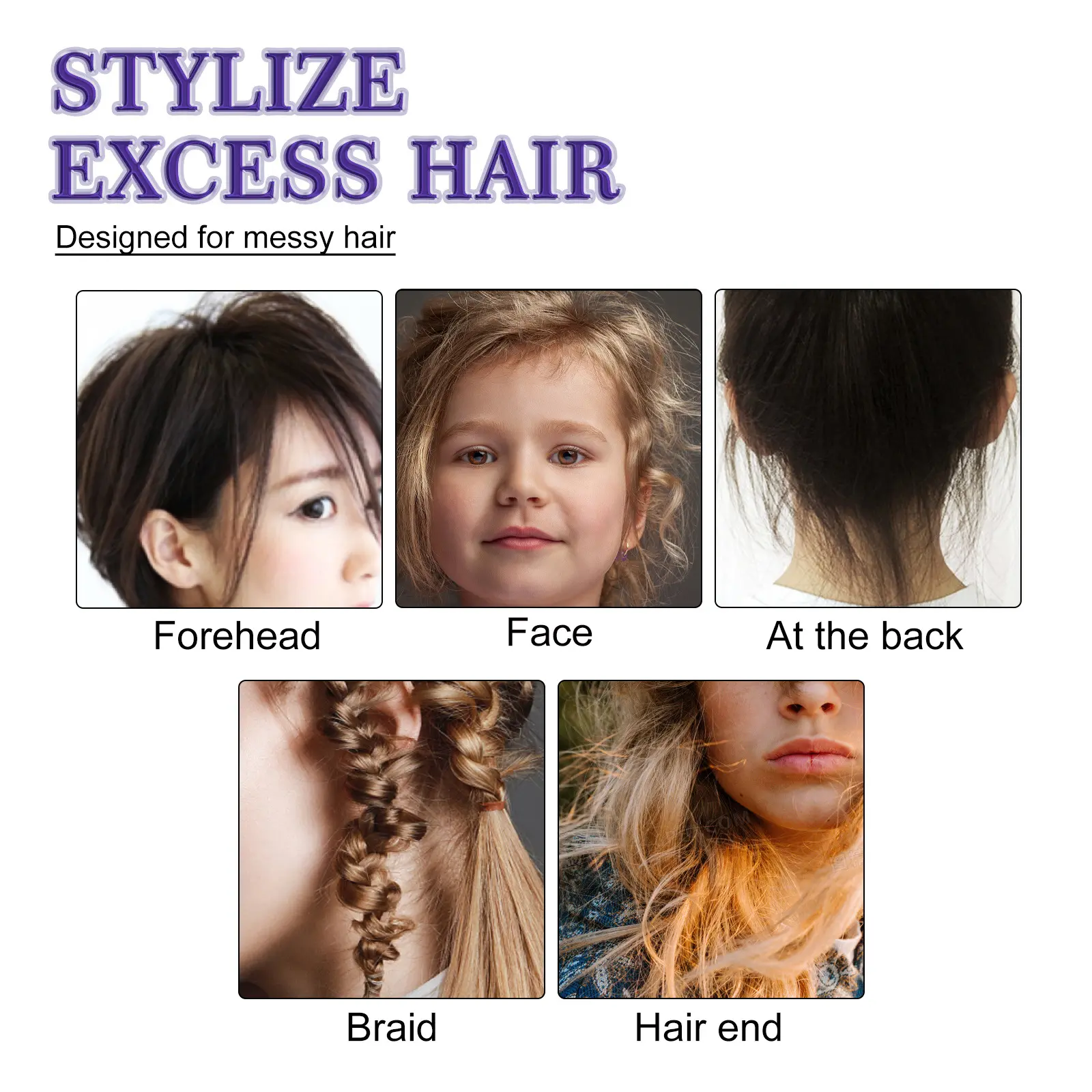 Eelhoe 40g Styling Hair Wax Stick Broken Hair Finishing Styling Frizz Fixed Fluffy Gel Loose Smooth Hair Fixed Edge Control Wax