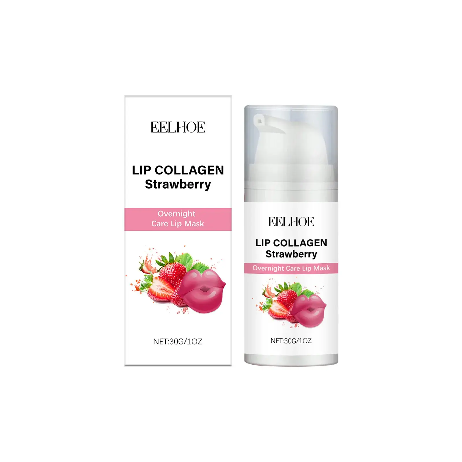 Natural Strawberry Night Lip Mask Repair Lip Plump Moisturizing Lips Exfoliator Anti Cracks Overnight Nourish Lip Sleeping Mask