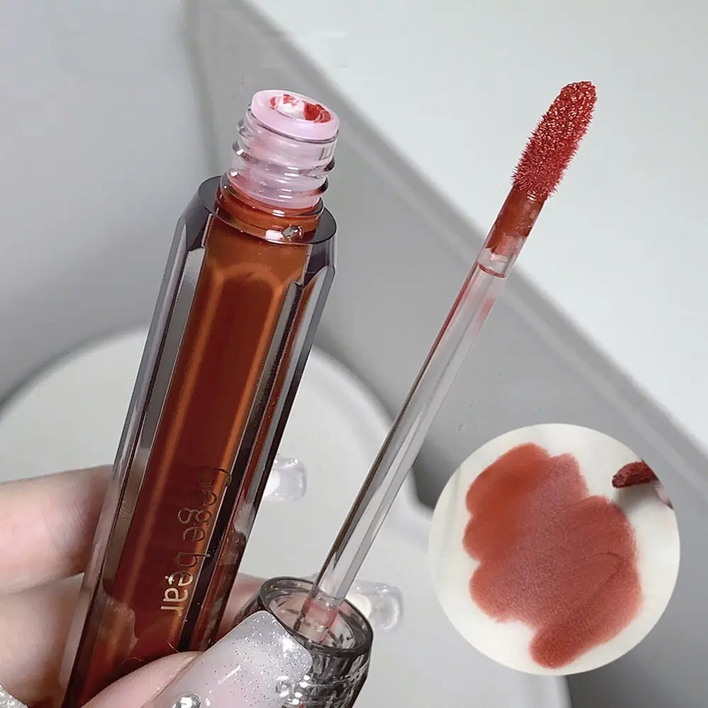 Gege Bear Velvet Matte Mist Lipstick Long Lasting High Pigment Color Non-Stick Cup Velvet Lip Gloss for Daily Makeup