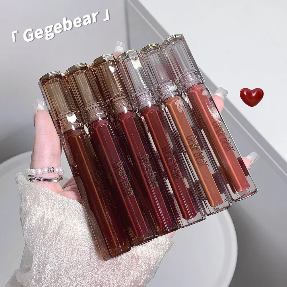Gege Bear Velvet Matte Mist Lipstick Long Lasting High Pigment Color Non-Stick Cup Velvet Lip Gloss for Daily Makeup