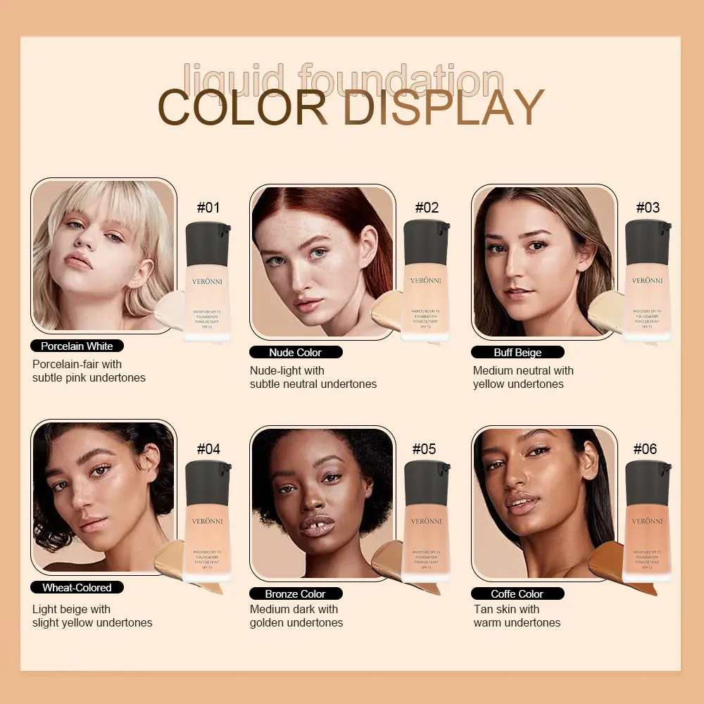 Matte Liquid Foundation Oil Control Concealer BB Cream Waterproof Lasting Full Coverage Natural Face Base Professional Makeup