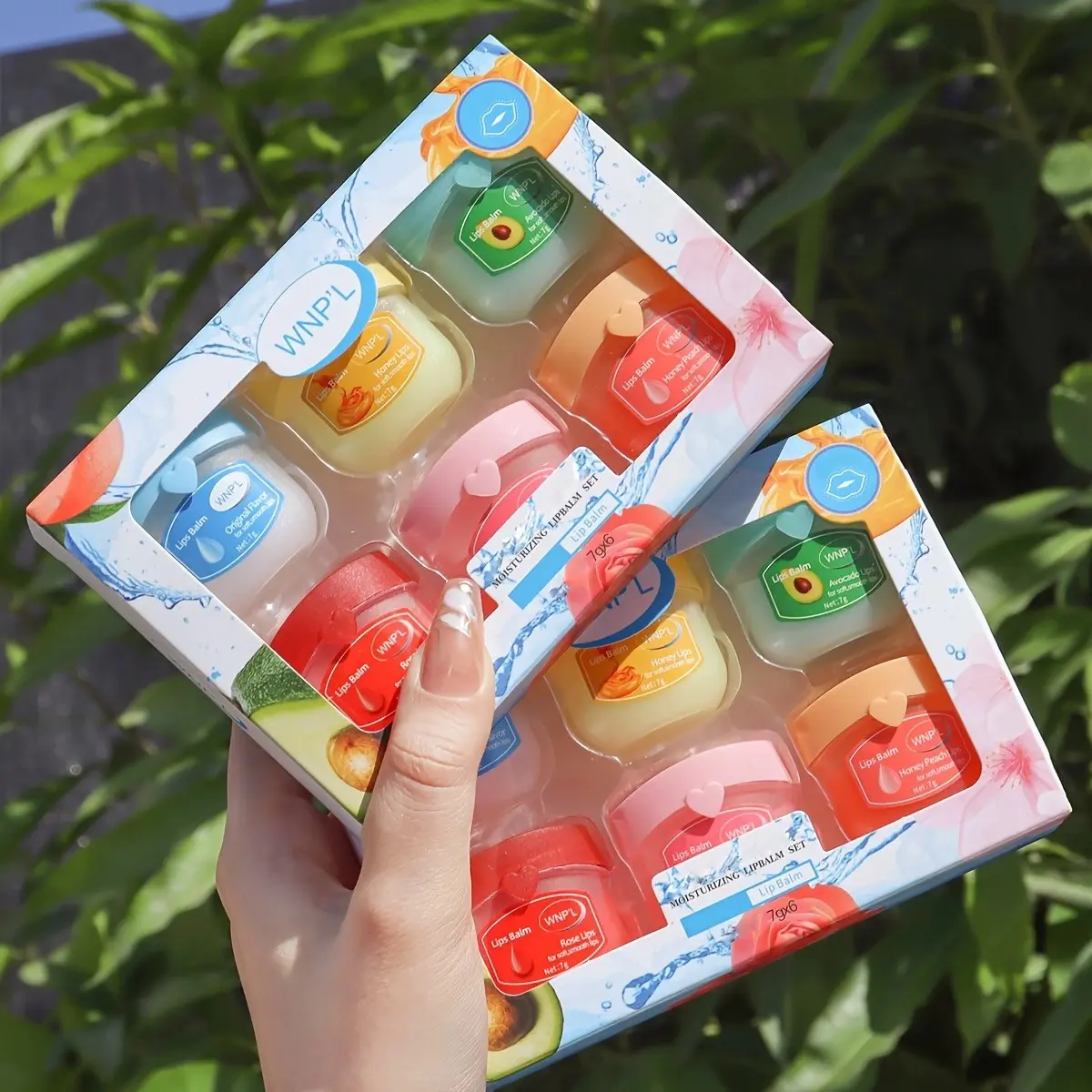 6pcs Fruit Flavor Lip Balm Set,Colorless Moisturizing & Nourishing Lip Gloss for All Skin Types,Perfect Gift for Men & Women