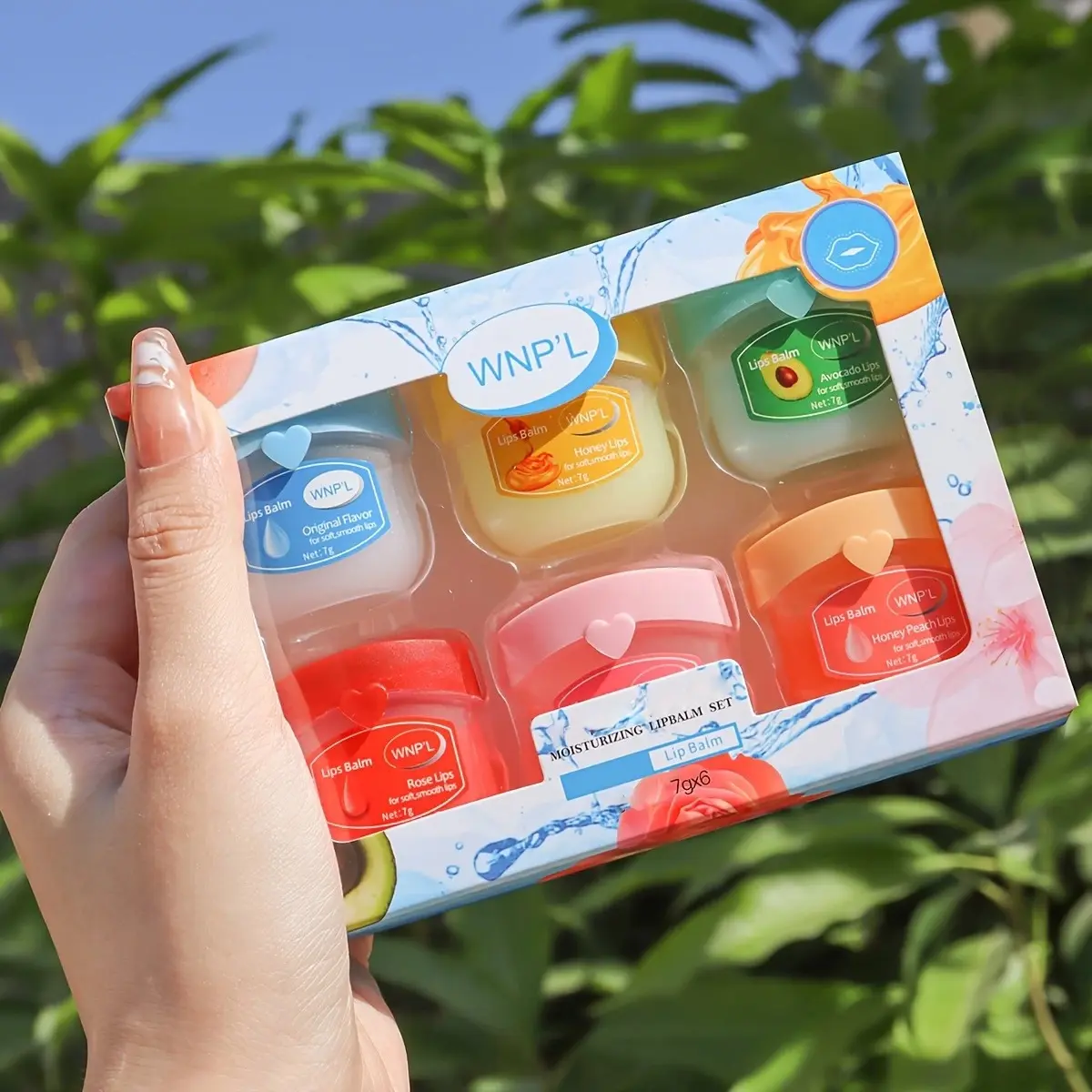 6pcs Fruit Flavor Lip Balm Set,Colorless Moisturizing & Nourishing Lip Gloss for All Skin Types,Perfect Gift for Men & Women