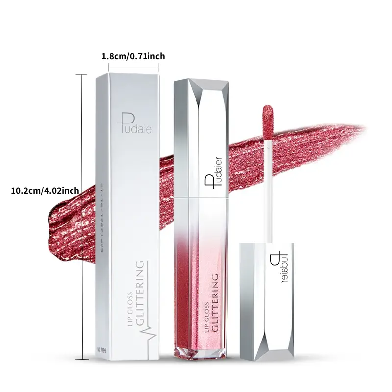 1PC Glitter Lip Gloss Matte & Shiny - Waterproof, Long Lasting , Non-Sticky, Vegan - for Party, Wedding, Daily Makeup