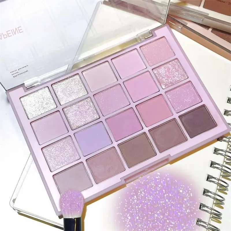 20Color Korean Low Saturation Eyeshadow Palette Purple Matte Pearlescent Long Lasting Waterproof Glitter Eye Shadow Eye Makeup