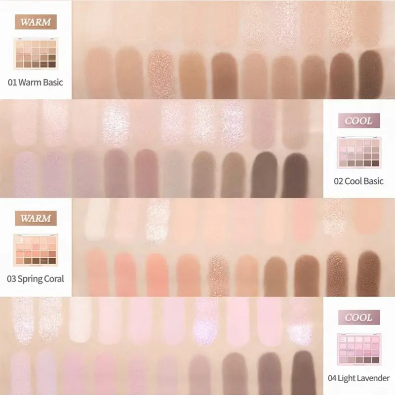 20Color Korean Low Saturation Eyeshadow Palette Purple Matte Pearlescent Long Lasting Waterproof Glitter Eye Shadow Eye Makeup