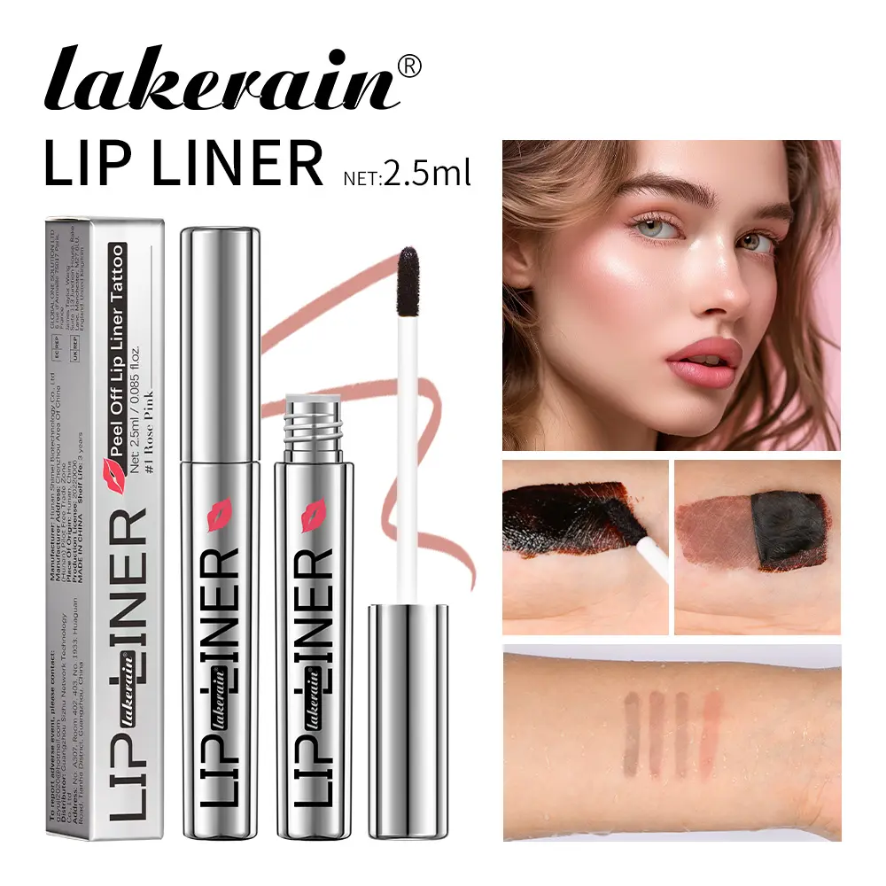lakerain 4 color tearing lip liner pencil show color waterproof sweatproof easy to color matte tearing lip liner pencil