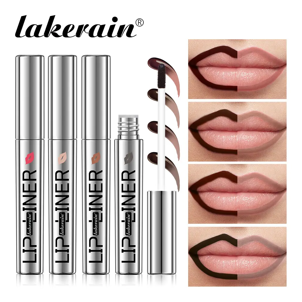 lakerain 4 color tearing lip liner pencil show color waterproof sweatproof easy to color matte tearing lip liner pencil