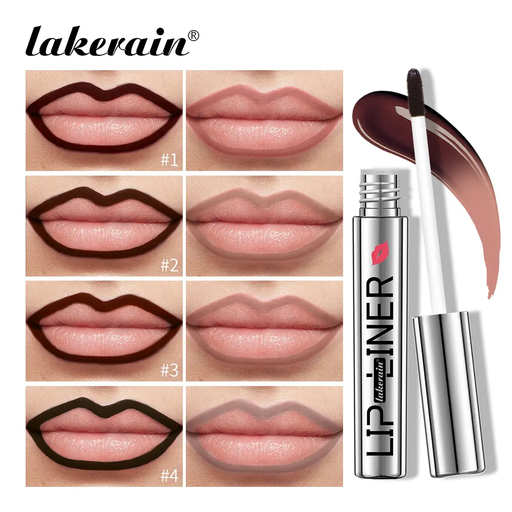 lakerain 4 color tearing lip liner pencil show color waterproof sweatproof easy to color matte tearing lip liner pencil