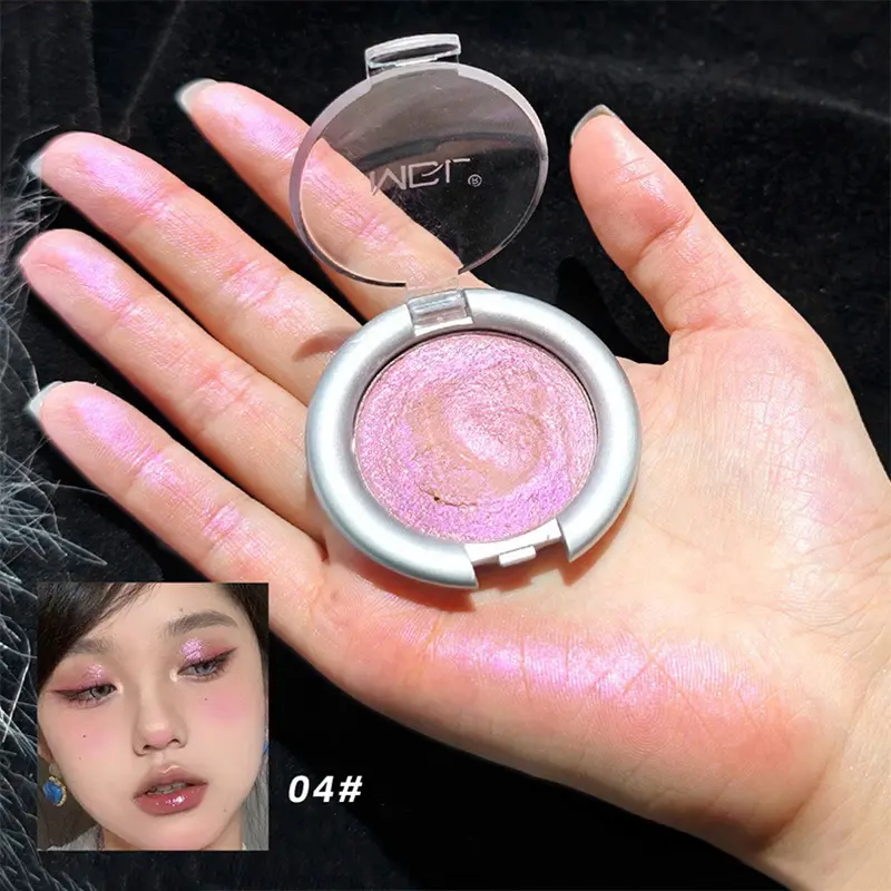 Turquoise Green Pearlescent Highlighter Mud Palette Monochrome Polarized Peach Glitter Face Contour Brighten Body Makeup Shiny