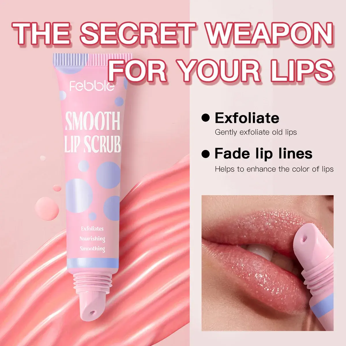 Moisturizing Lip Scrub Hydrating Brightens Dark Lips Removes Dead Skin Cells for Soft Smooth Kissing Lip Care Treatment