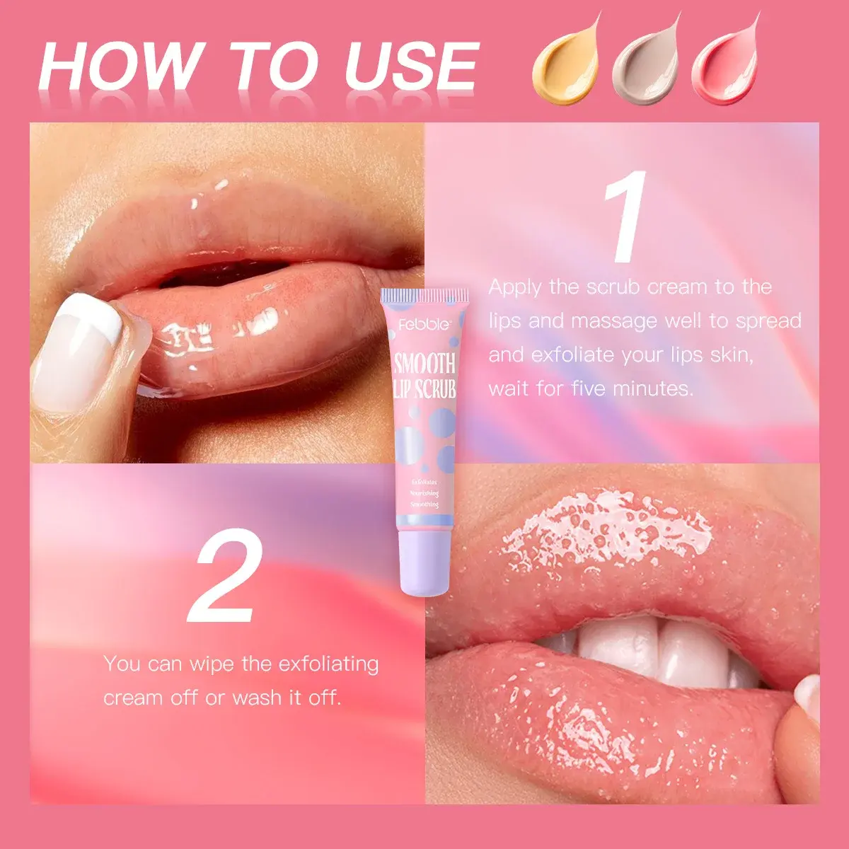 Moisturizing Lip Scrub Hydrating Brightens Dark Lips Removes Dead Skin Cells for Soft Smooth Kissing Lip Care Treatment