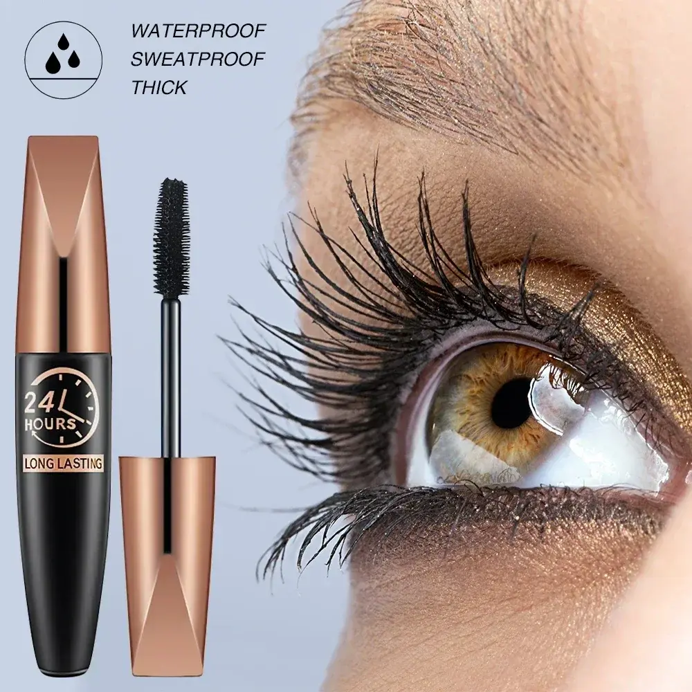 5D Waterproof Matte Mascara Lengthening Eyelashes Women's Make-up Waterproof Mascara Black Silk Fibre Mascara Makeup 2025 New
