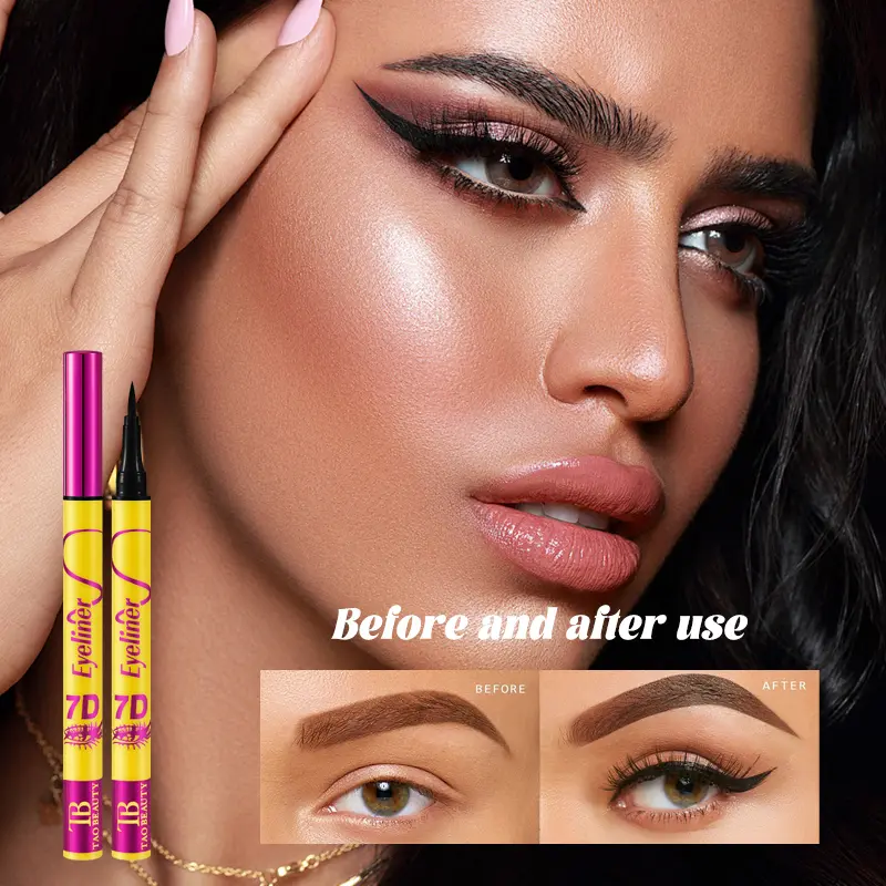 Smooth Liquid Fast Drying Eyeliner No Ink Leakage Durable Not Easy To Smudge Eyeliner Waterproof Eyeliner Soft Black 7DEye Liner