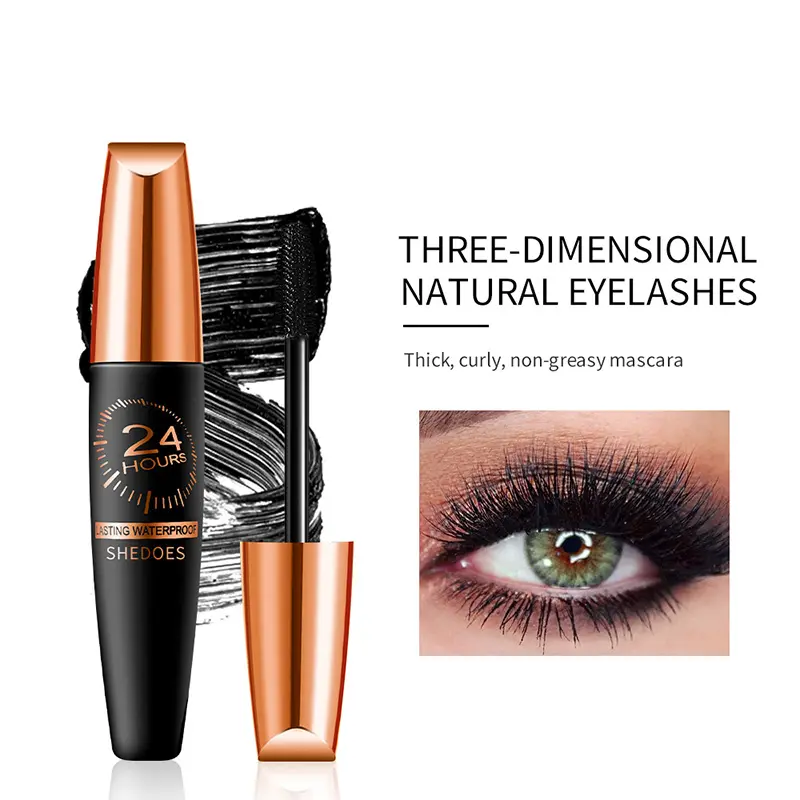 5D Waterproof Matte Mascara Lengthening Eyelashes Women's Make-up Waterproof Mascara Black Silk Fibre Mascara Makeup 2025 New
